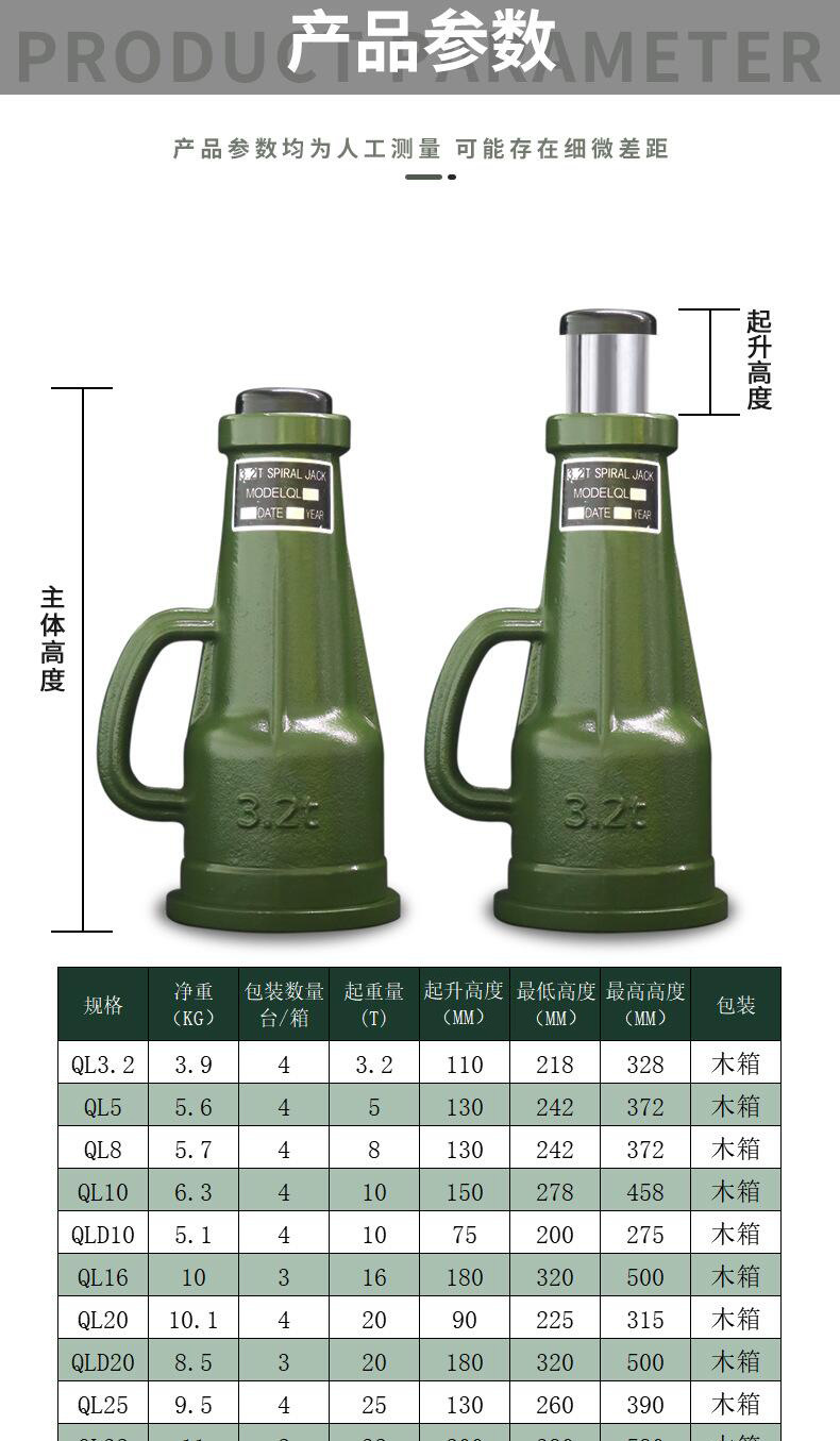 螺旋千斤頂規(guī)格型號